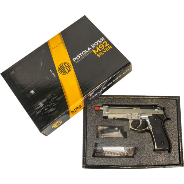Airsoft Rossi M92 Silver Green Gás Blowback